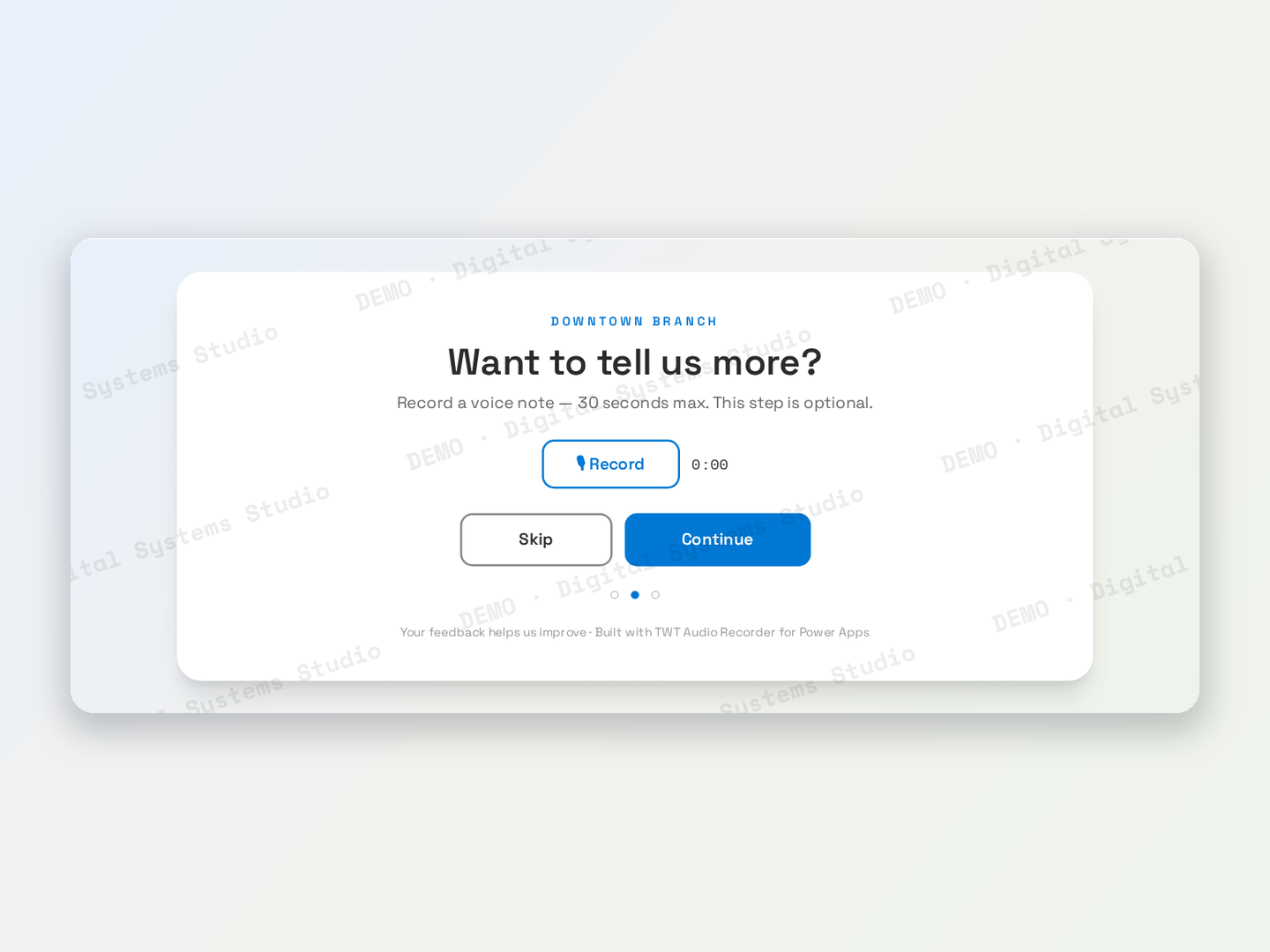 Optional voice note